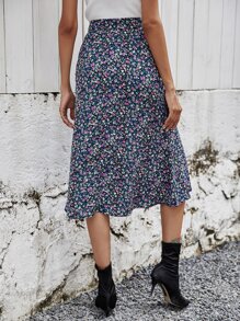 Ditsy Floral Midi Skirt - Multicolor - View 2