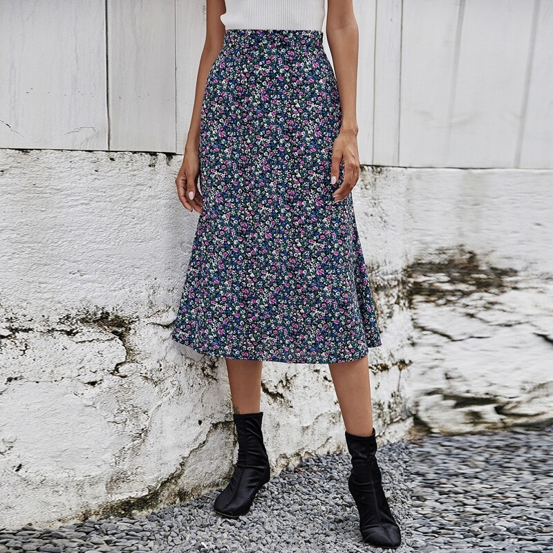 

Ditsy Floral Midi Skirt, Multicolor