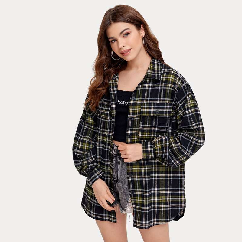 

Plaid Boyfriend Shirt, Multicolor