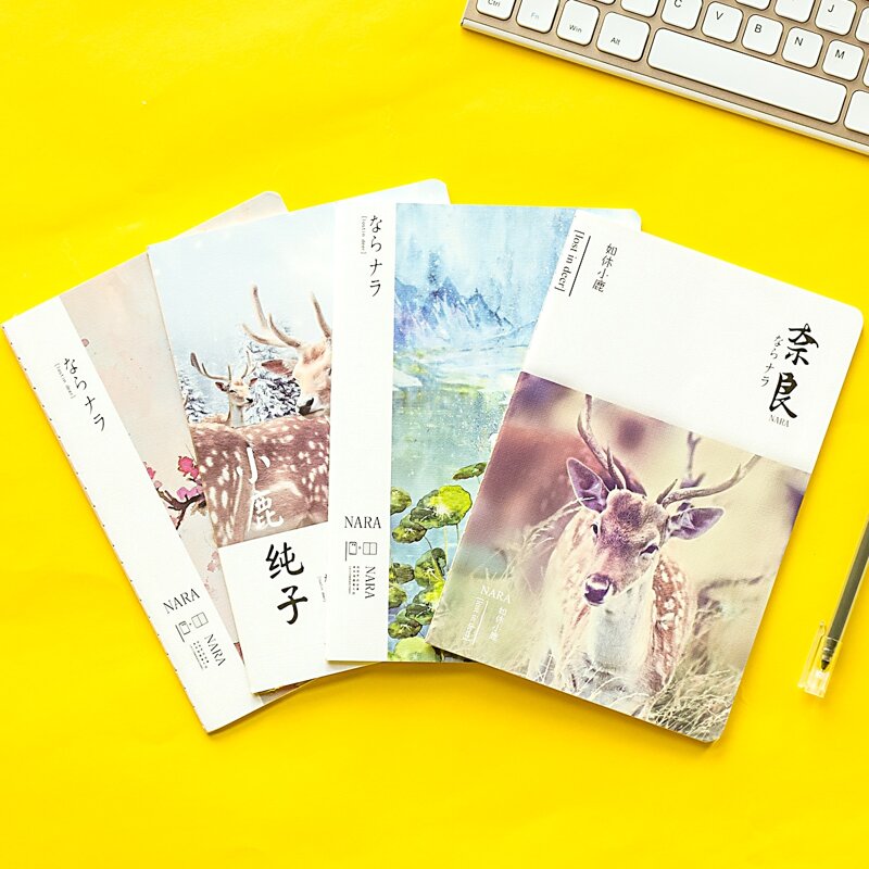 

1pack Deer Print Cover Random Notebook, Multicolor