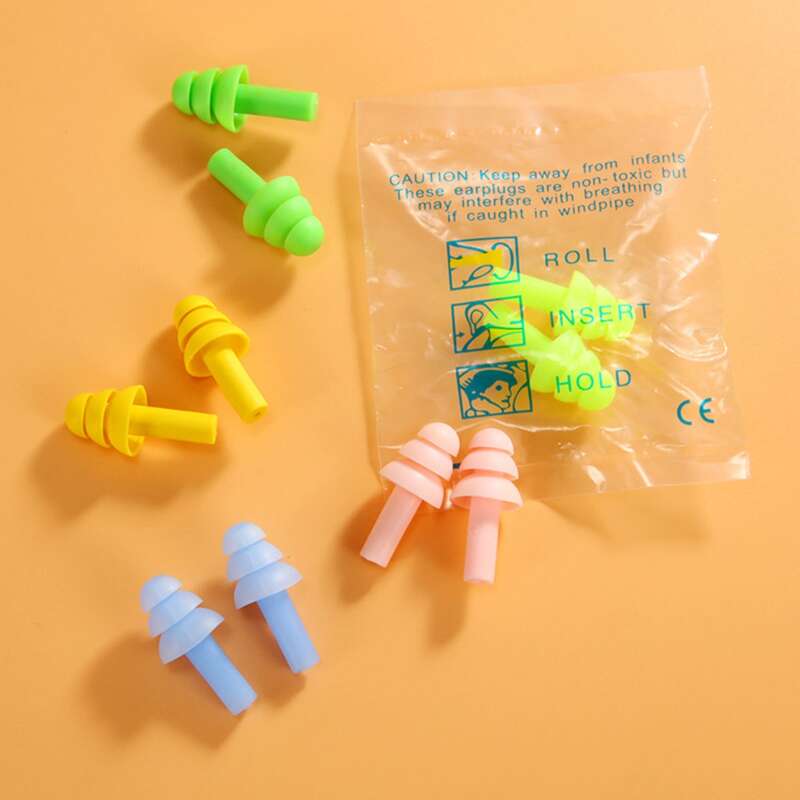 

3pairs Random Waterproof Earplugs, Multicolor