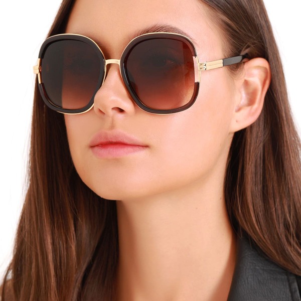 

Rib Detail Oversized Acrylic Sunglasses