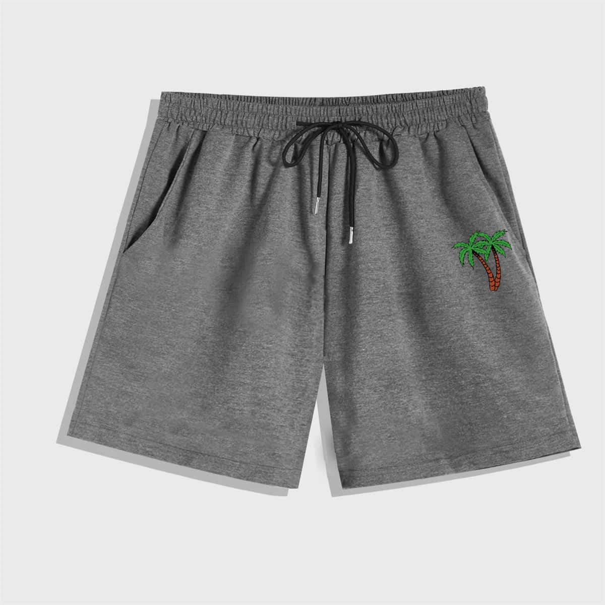 

Guys Tropical Graphic Shorts, Dark grey