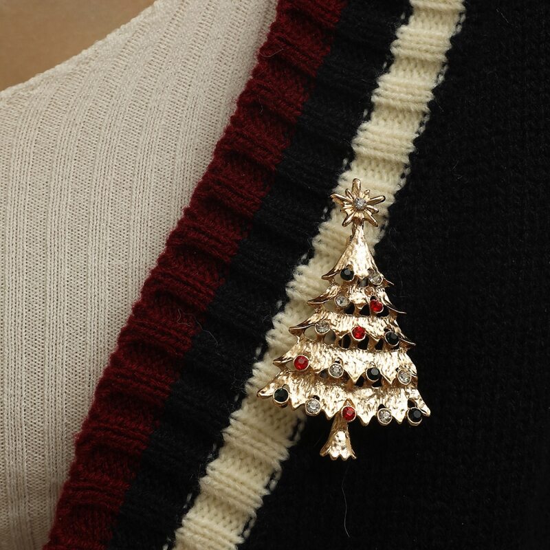 

Christmas Tree Design Brooch, Multicolor