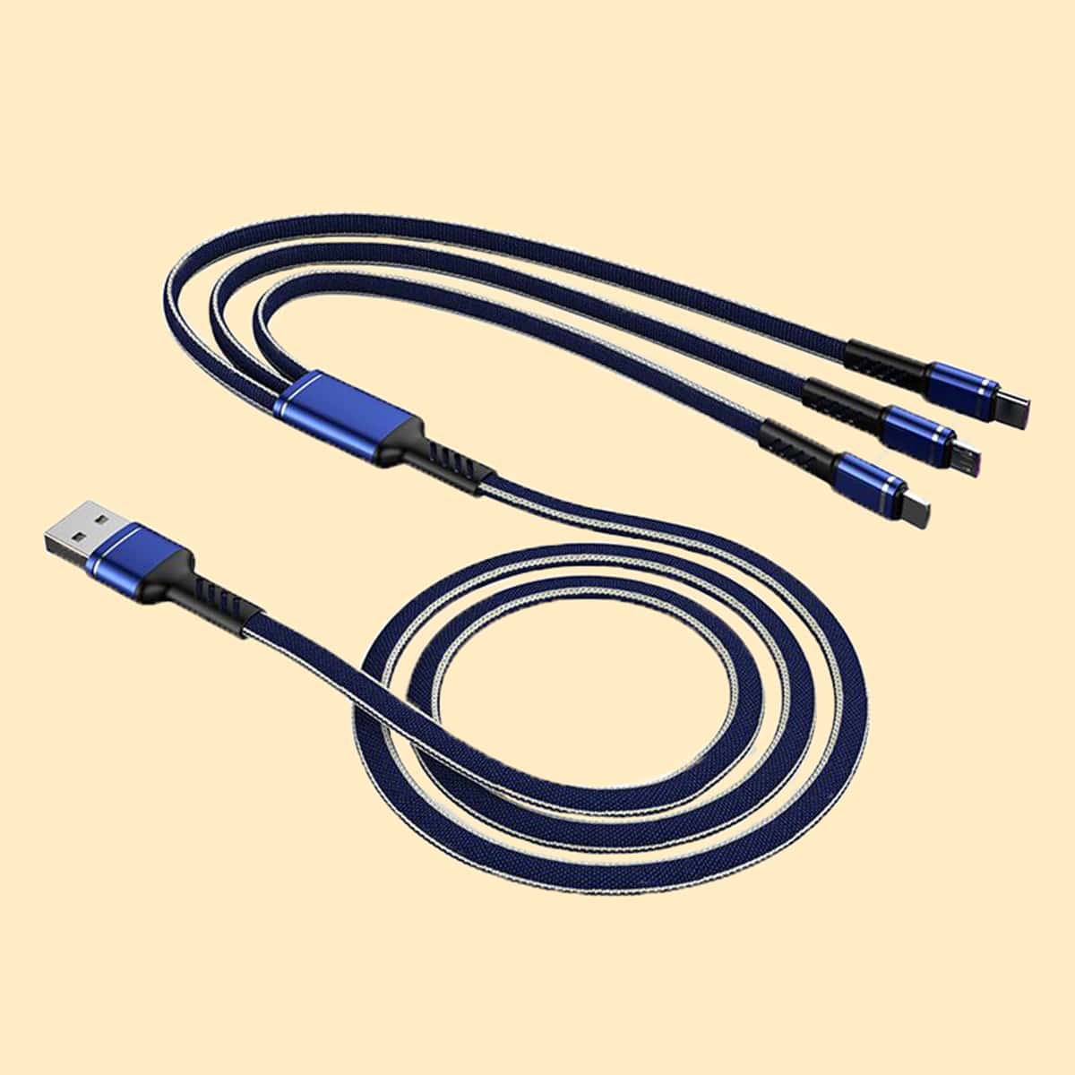 

3 In 1 Phone Data Cable, Navy blue