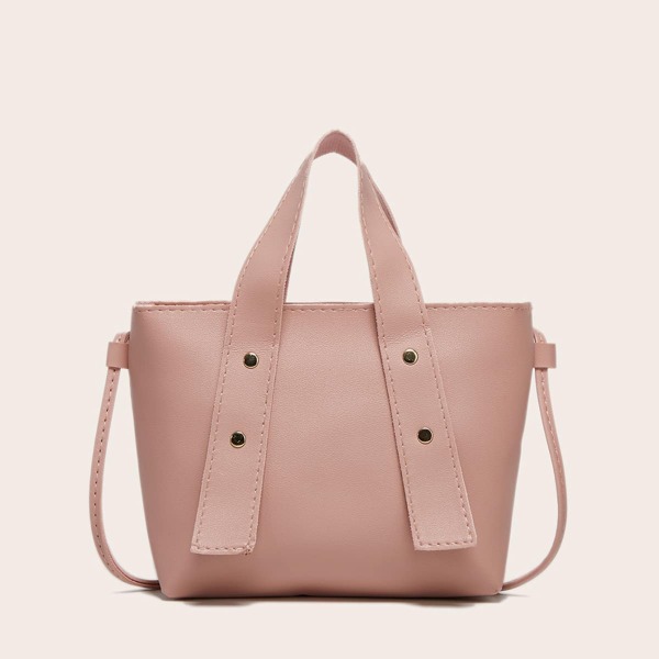 

Studded Decor Satchel Bag, Pink
