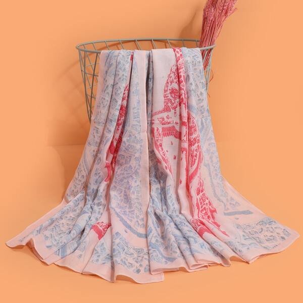

Cartoon Graphic Scarf, Multicolor