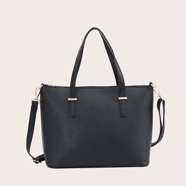 

Metal Decor Tote Bag, Black