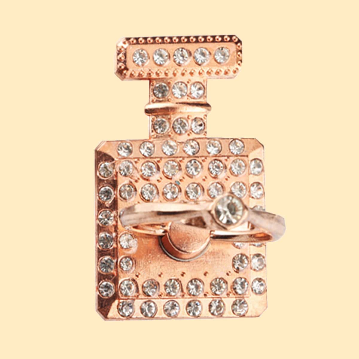 

Rhinestone Geo Phone Ring Holder, Gold