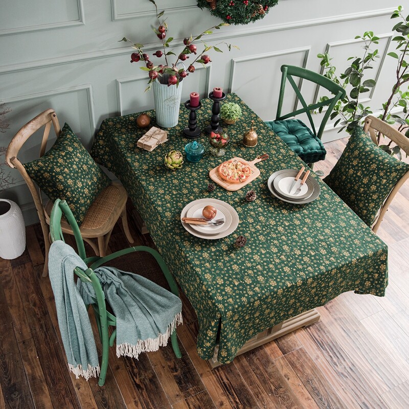 

Christmas Bells Print Tablecloth, Green