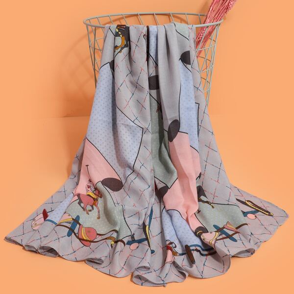 

Animal Pattern Scarf, Multicolor