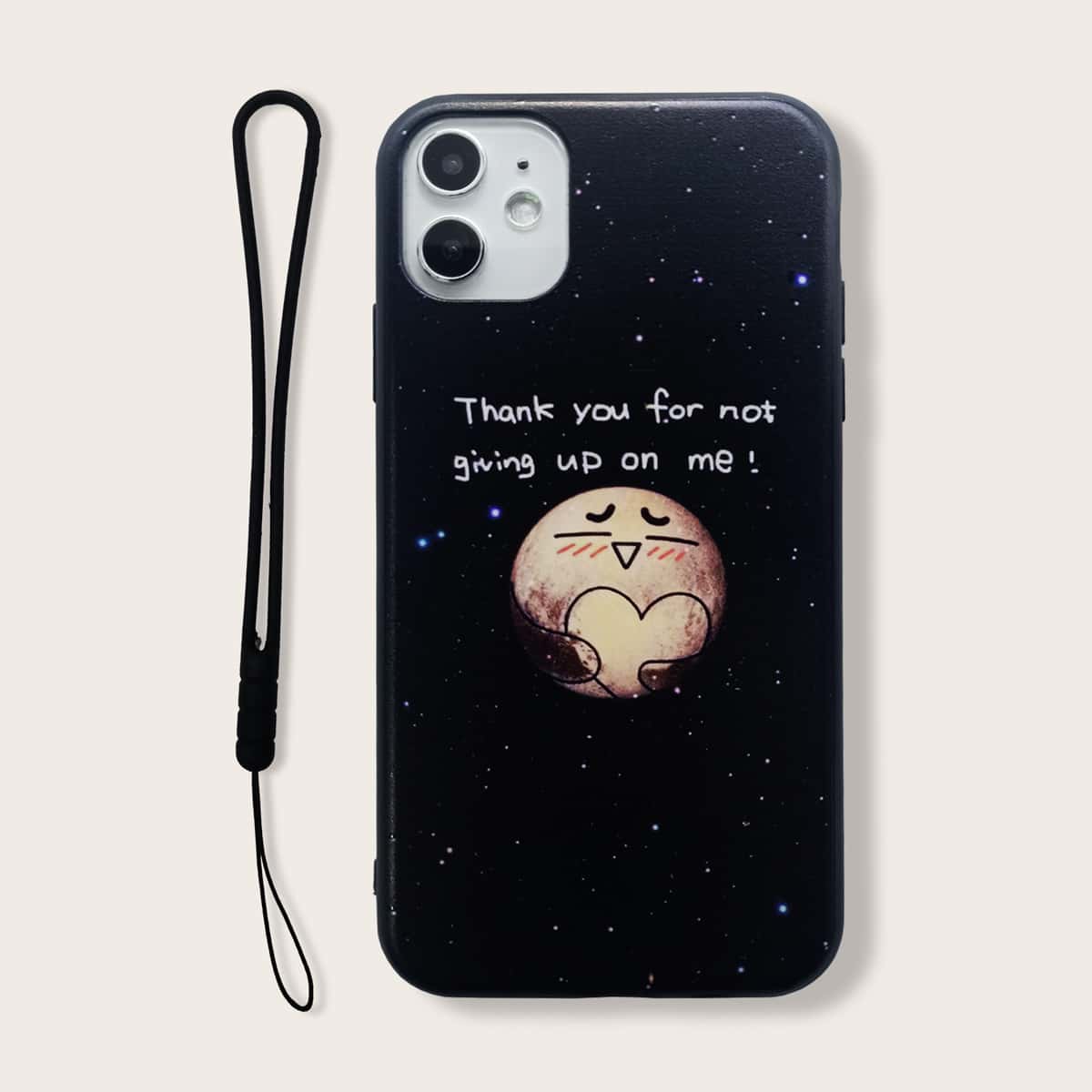 

Planet & Letter Graphic iPhone Case, Black