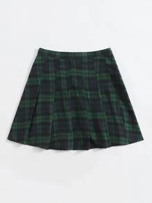 SHEIN Plus Plaid Pleated Skirt - Multicolor - View 2