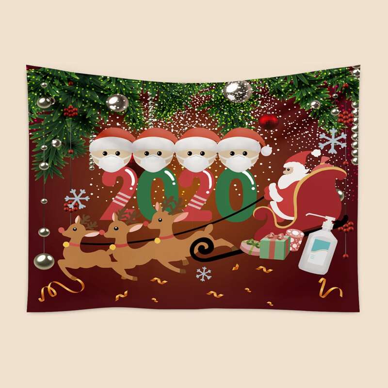 

Santa Claus Print Tapestry, Multicolor