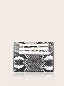 Snakeskin Card Holder - Grey - View 1