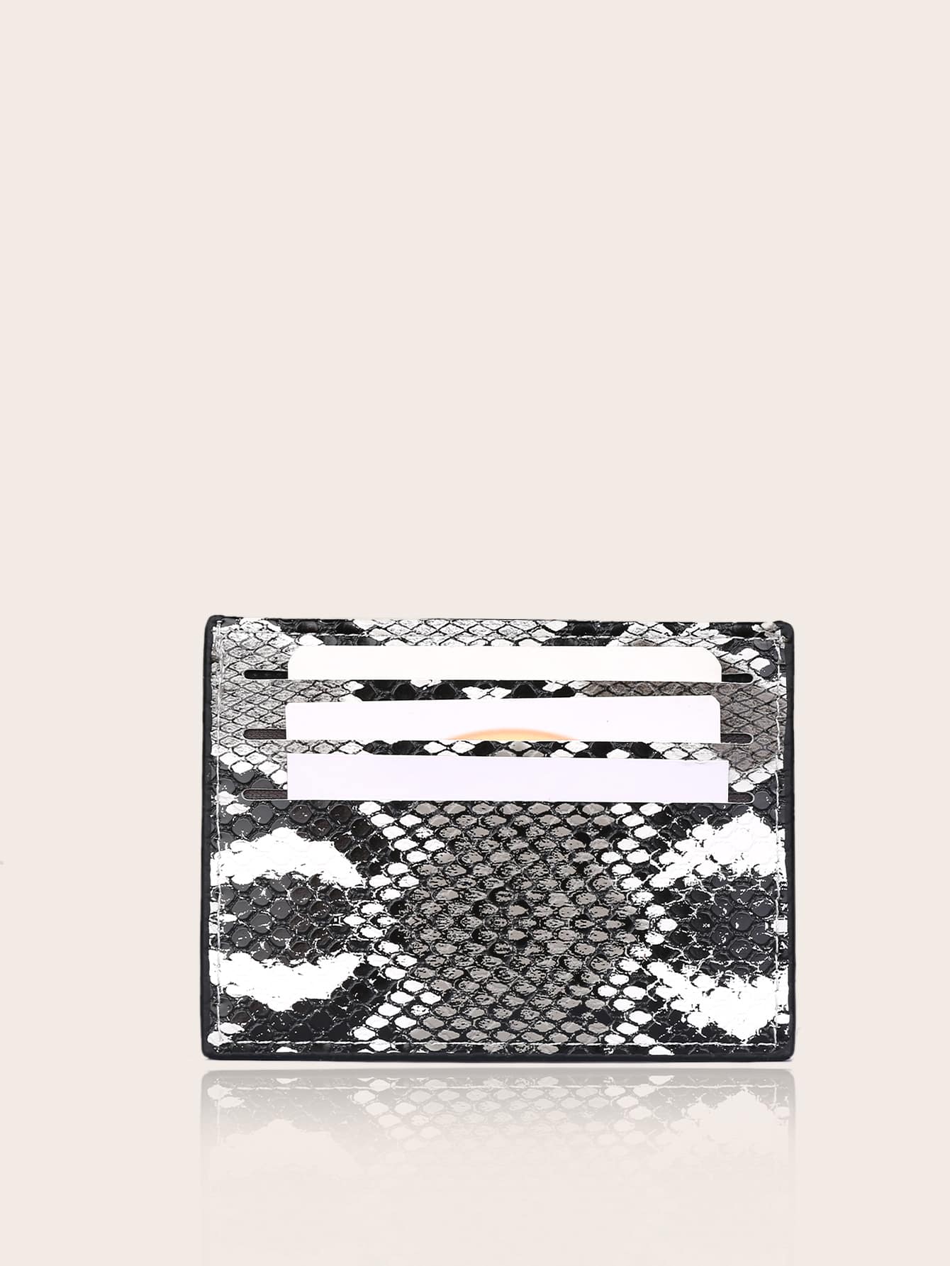 Snakeskin Card Holder - Grey - View 1