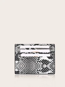 Snakeskin Card Holder - Grey - View 3