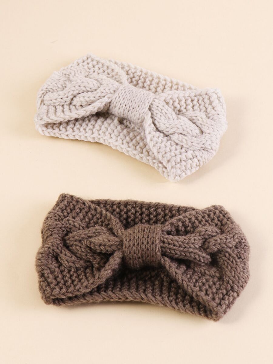 2pcs Bow Knitted Headband - Multicolor - View 1