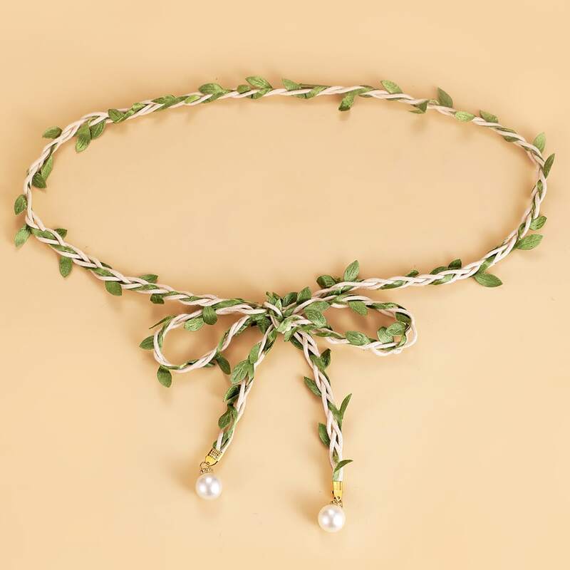 

Leaf Rope Belt, Green