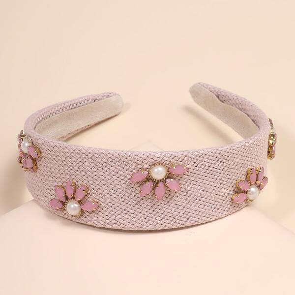 

Faux Pearl Decor Hair Hoop, Pink