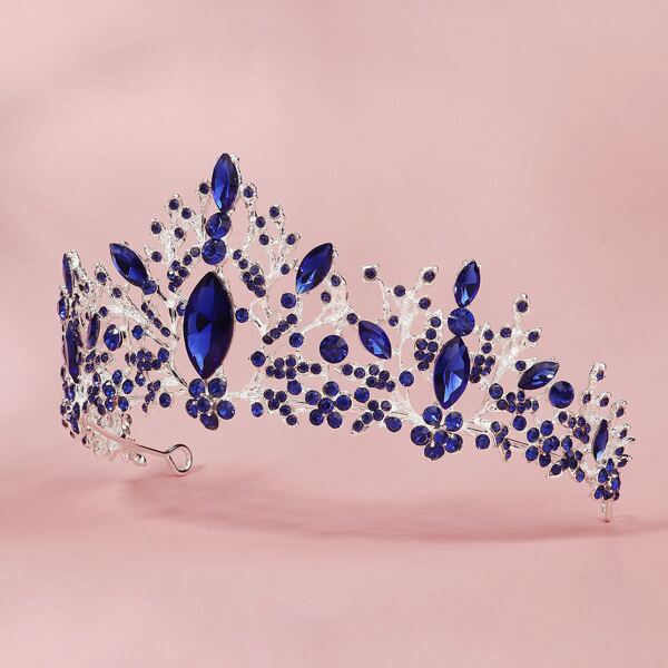 

Rhinestone Decor Crown Hair Accessory, Royal blue