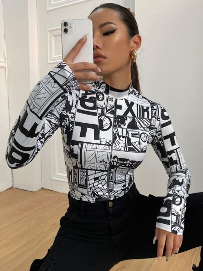 SHEIN Принт Поп-Арт Повседневный Футболки