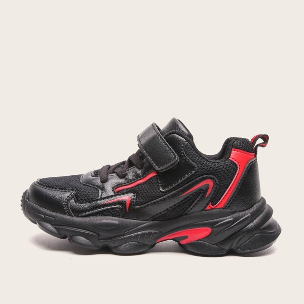 

Boys Two Tone Velcro Strap Chunky Sneakers, Black
