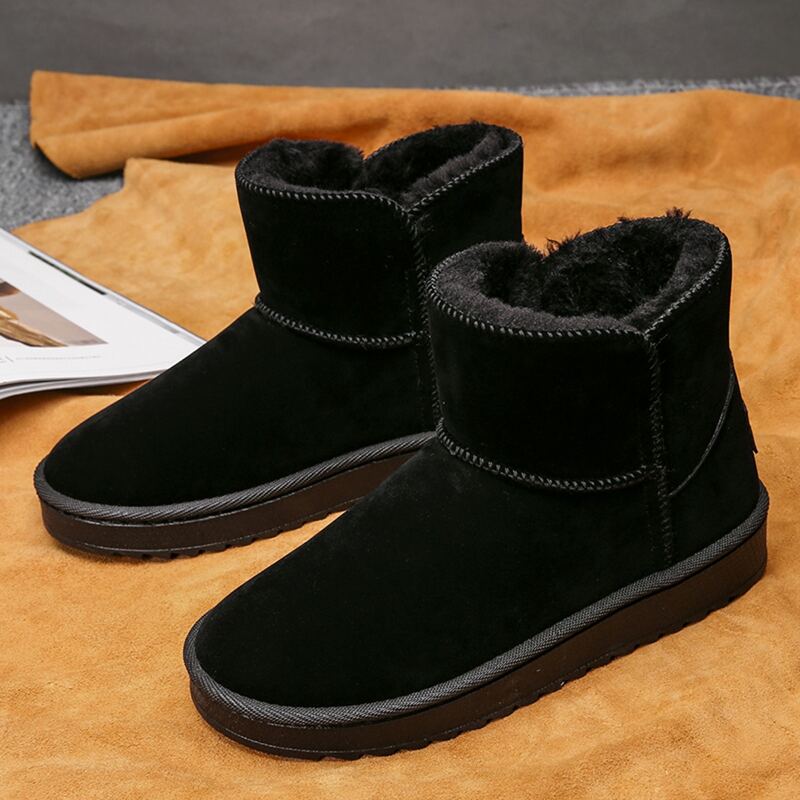 

Faux Fur Lined Ankle Boots, Black
