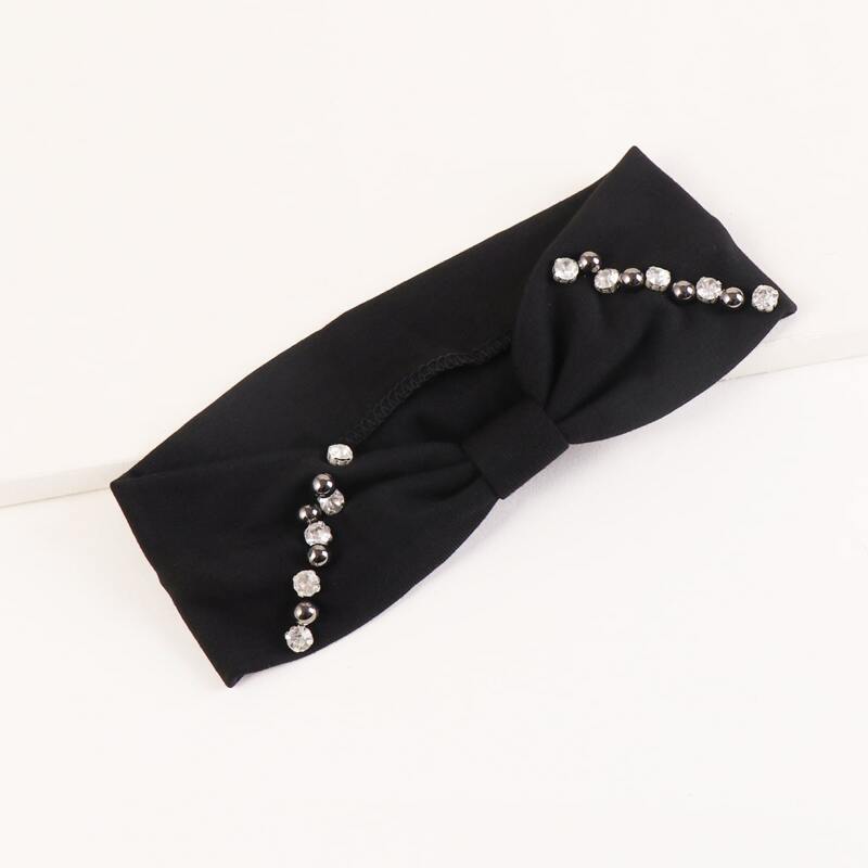 

Rhinestone Decor Headband, Black