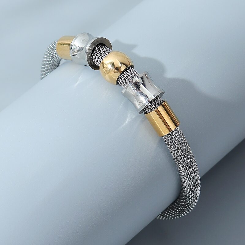 

Guys Metal Detail Bracelet, Silver