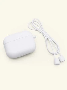 Vỏ Airpods màu tinh khiết với cáp tai nghe chống thất lạc - trắng - Xem 3