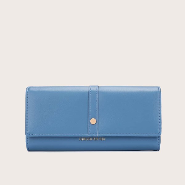 

Letter Graphic Fold Over Long Purse, Blue