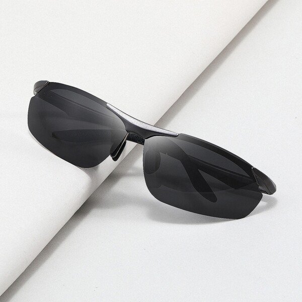 

Men Minimalist Polarized Sunglasses, Black