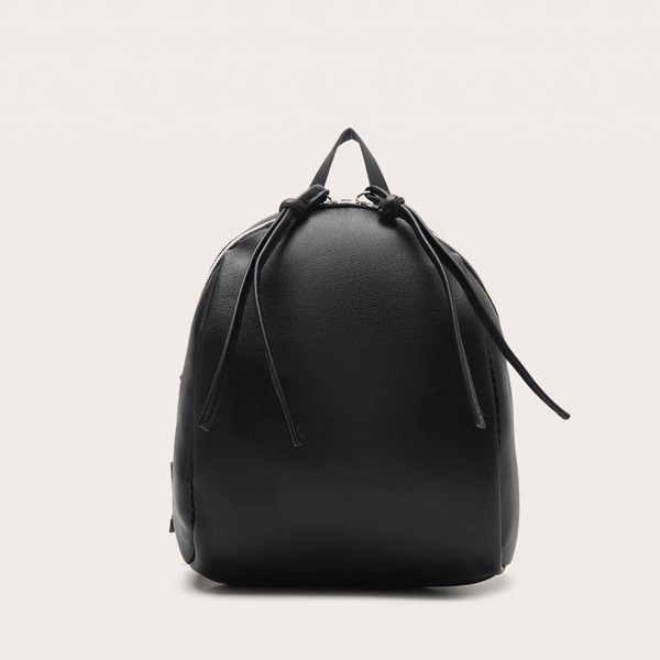 

Knot Decor Curved Top Backpack, Black