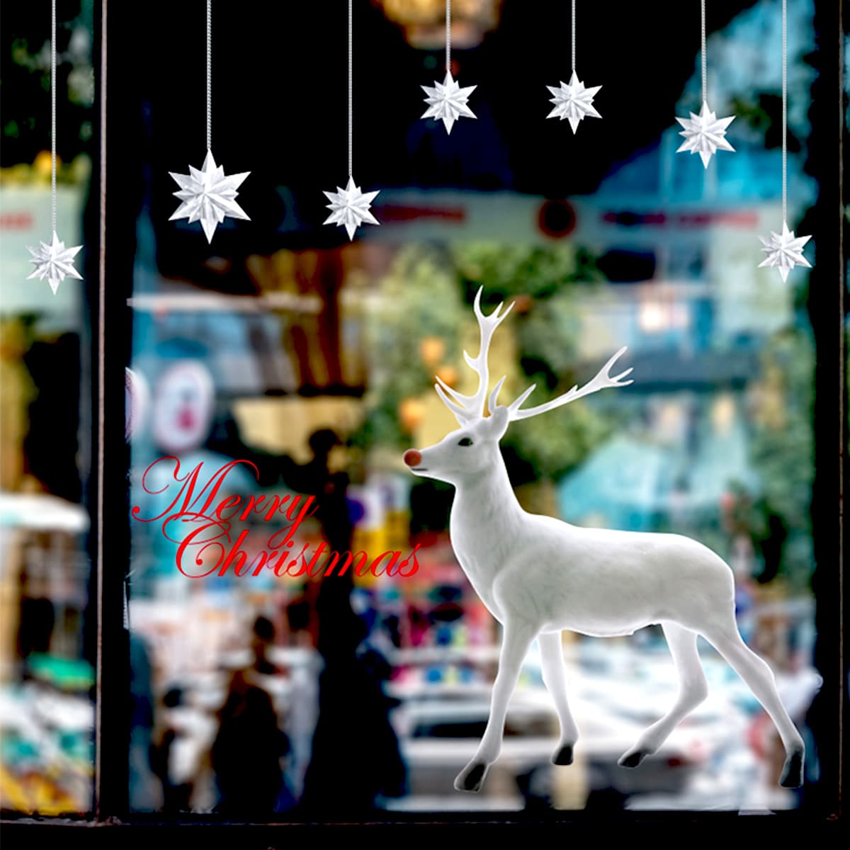 

Christmas Elk Print Wall Sticker, Multicolor