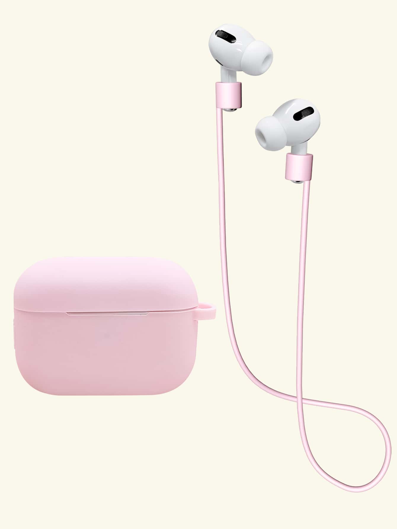 Solid Case With Anti-Lost Strap - Baby Pink - View 1