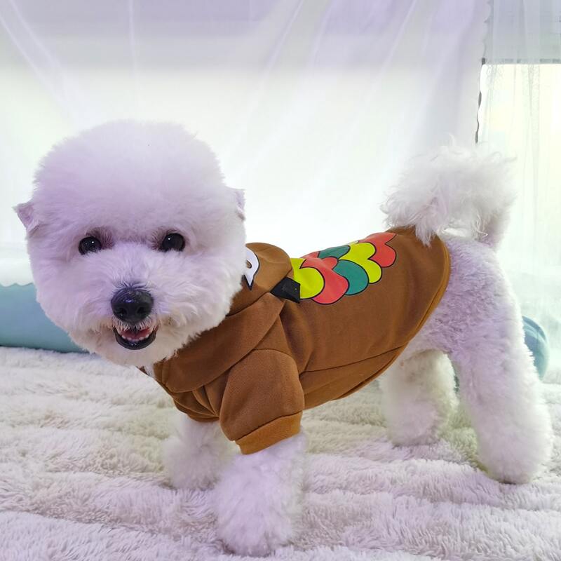 

Owl Pattern Dog Hoodie, Brown