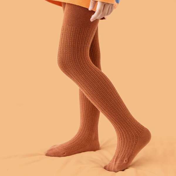 

Toddler Girls Plain Tight, Coffee brown