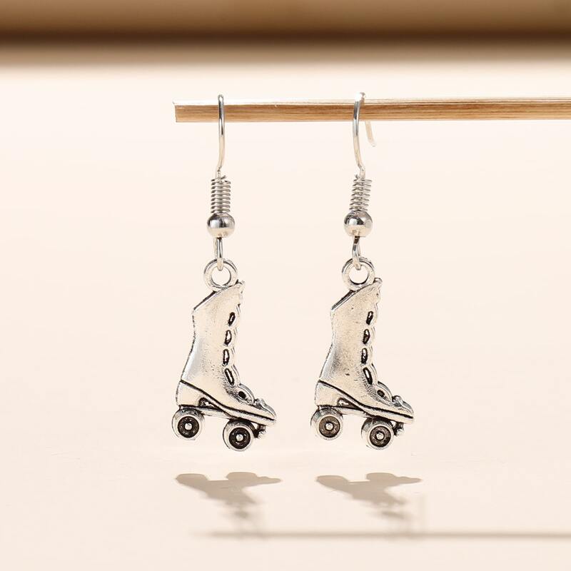 

Skates Charm Drop Earrings, Silver