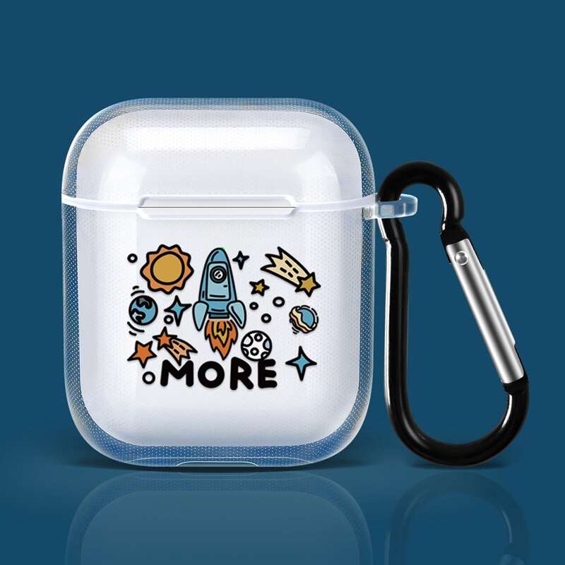 

Rocket Cartoon Graphic Clear Airpods Case