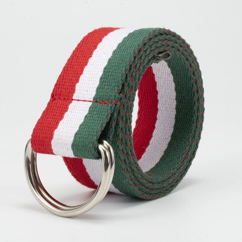 

Guys Striped Pattern Tape Belt, Red and white