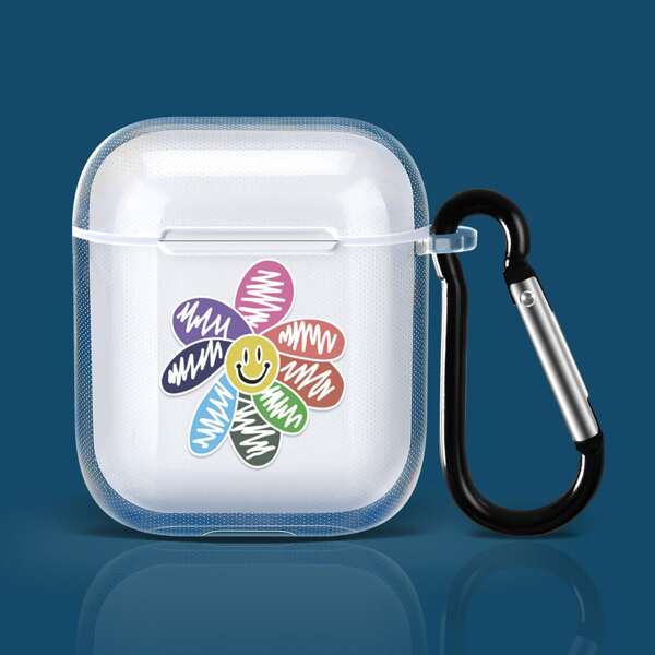 

Flower Print Clear Airpods Case