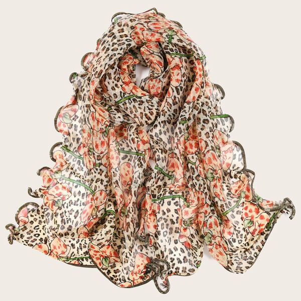 

Leopard Pattern Scarf, Multicolor