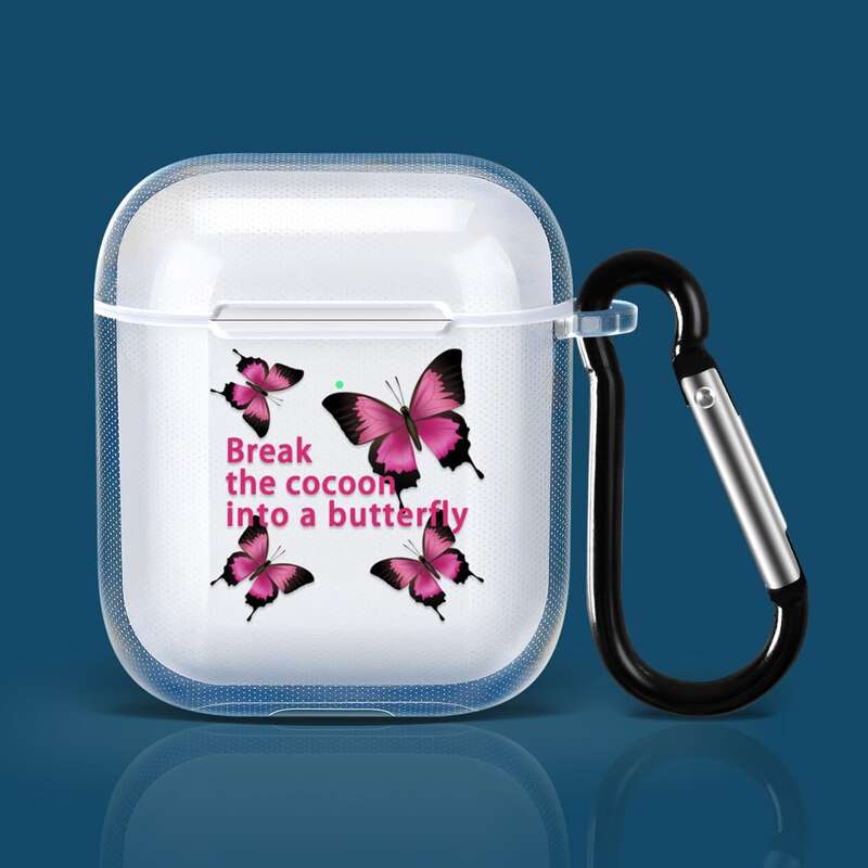 

Butterfly Print Clear Airpods Case