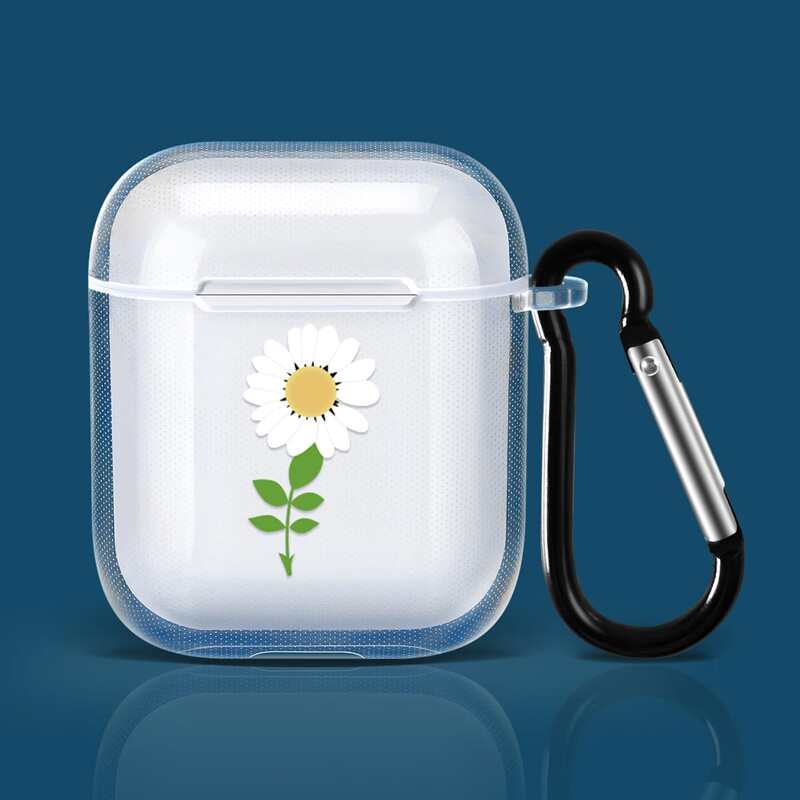 

Flower Print Clear Airpods Case