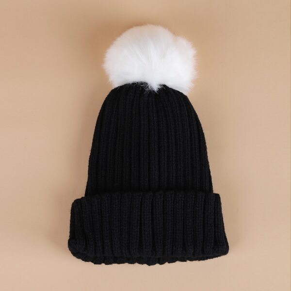 

Baby Pom Pom Beanie, Black