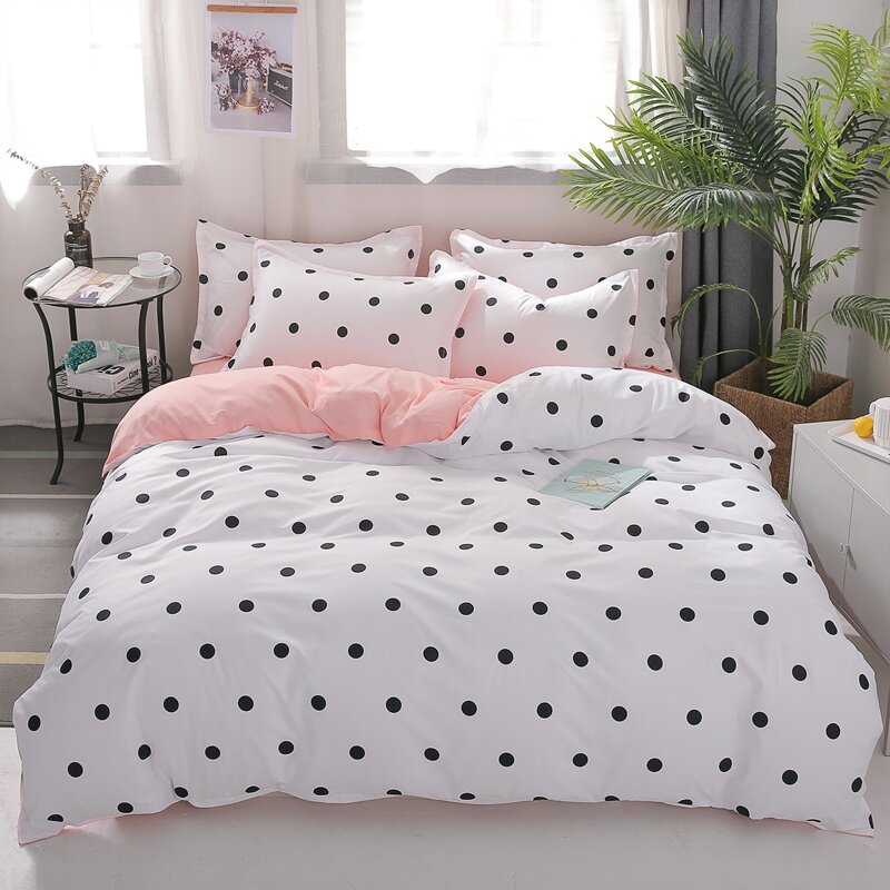 

Polka Dot Bedding Set Without Filler, White