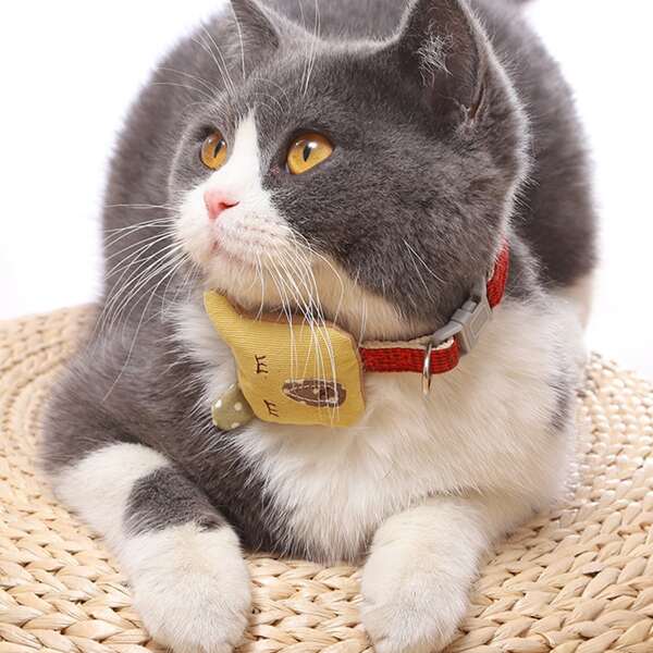 

Cartoon Decor Cat Collar, Red