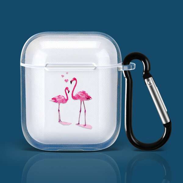 

Flamingo Print Clear Airpods Case