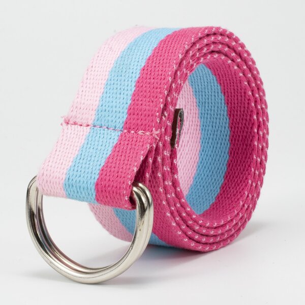 

Men Striped Pattern Tape Belt, Pink